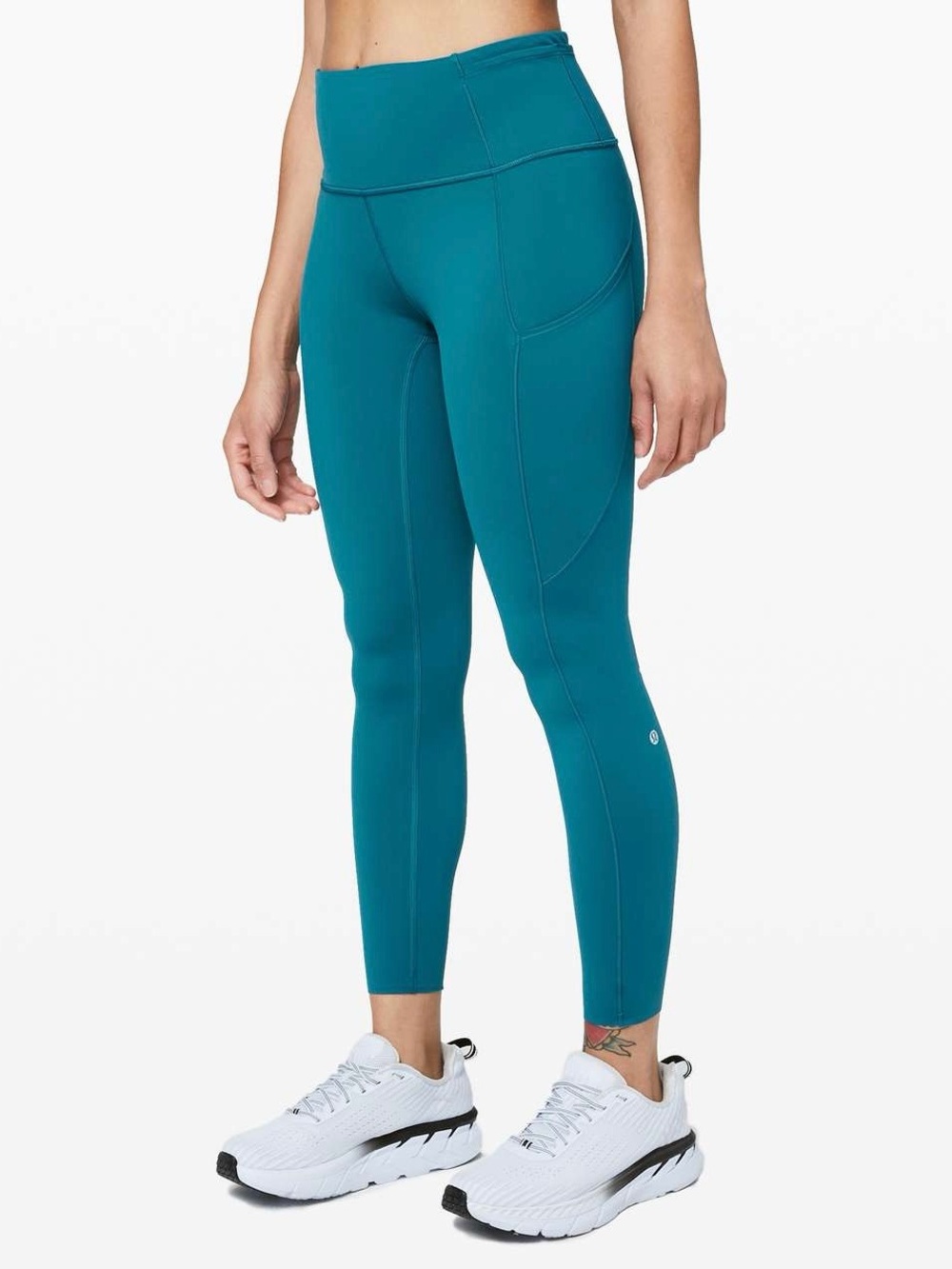 Lululemon Fast and Free High-Rise Leggings 25" Teal Blue Green Nulux Sz 6